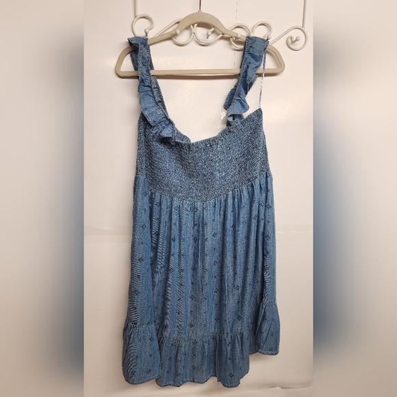 Ariat Blue Ruffled Elastic Tube Top Womens Sz M Paisley Print Dress Country Girl - Picture 2 of 14